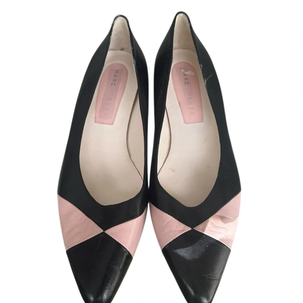 Marc Jacobs Black and Pink Women's Flats womens size 8 VINTAGE Y2K‎ - Picture 2 of 6